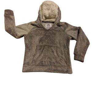 EUC Cuddly Plush Cozy Kids' Gray Hoodie Pullover Buttery Soft Sz 10/12